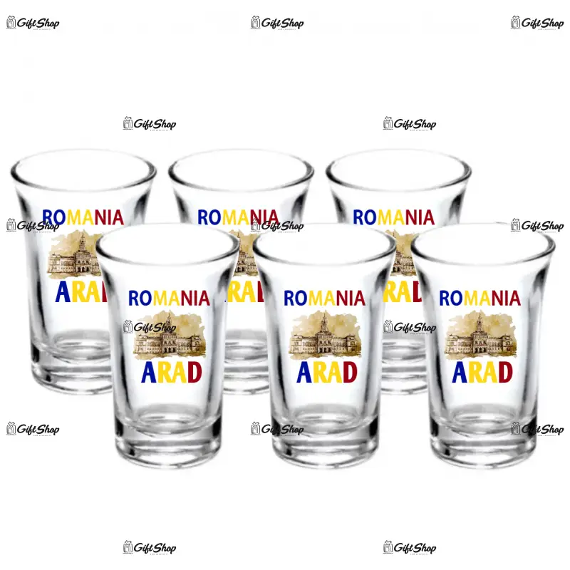 Arad romania, pahar shout cu mesaj, model 25b